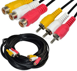3 RCA TO 3 RCA  AV Cable 1.8M M/F